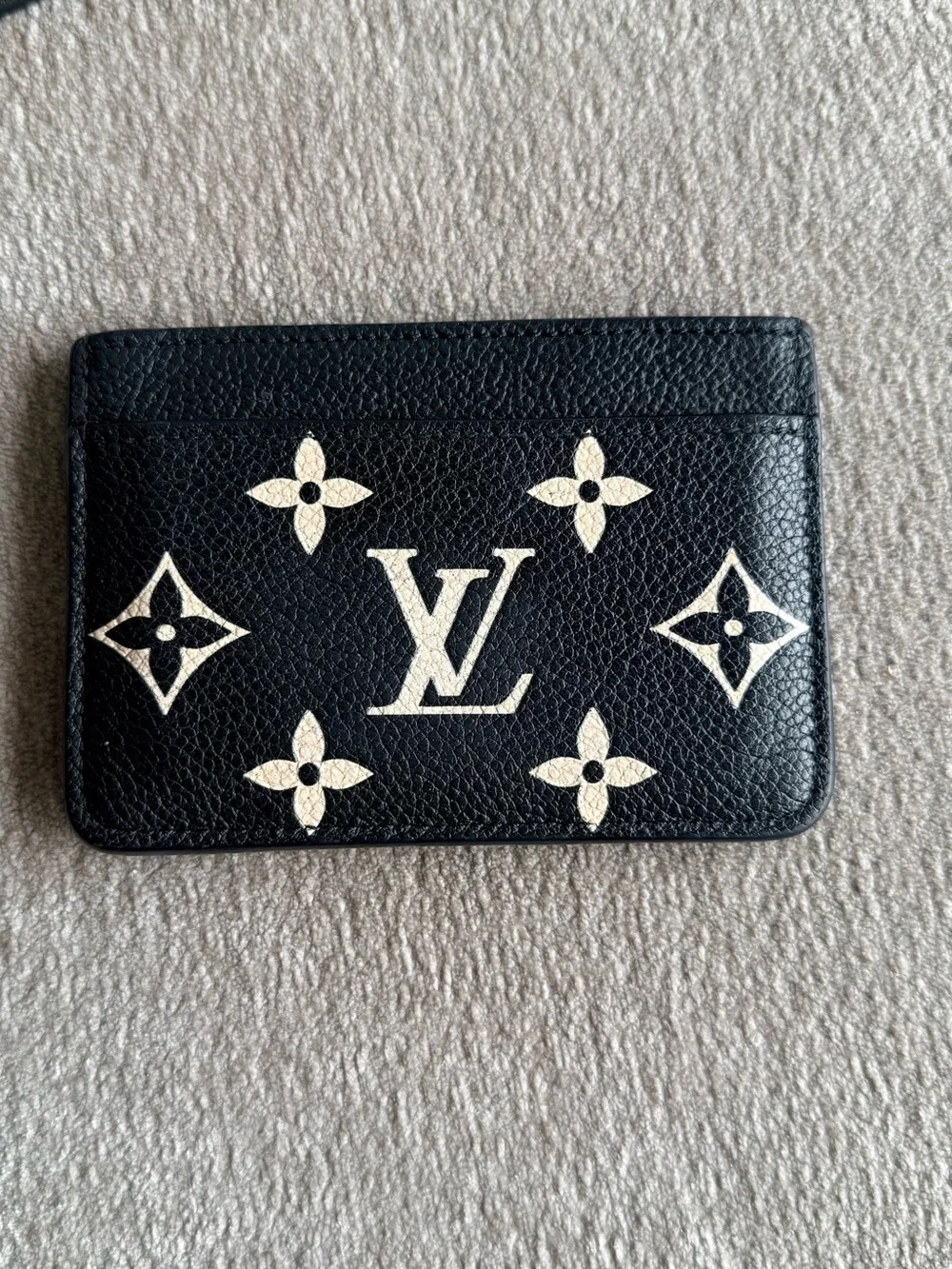 Louis Vuitton Monogram LV Card Holder in Empriente Black & Cream